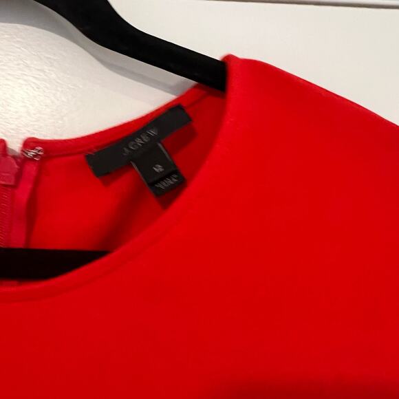 J Crew Women's Longsleeve Dress Bright Red Knee Length Size 12 - Picture 4 of 10